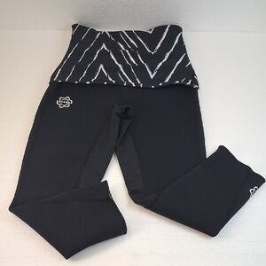 Zaggora Black Foldover Capri Weightloss Hot Pants XS 